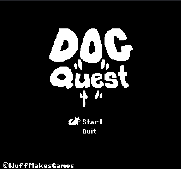 Made a mockup for an NES-styled game called 'Dog Quest'.