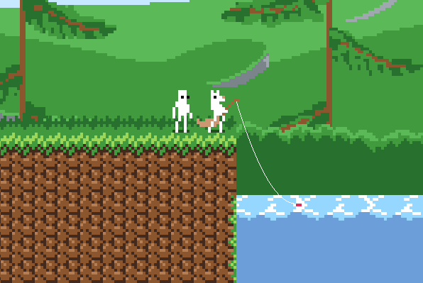 Screenshot from a multiplayer fishing-rpg titled Fishpals. I got the networking working pretty well, but didn't do much past that. It was a fun project, and I learned a lot.