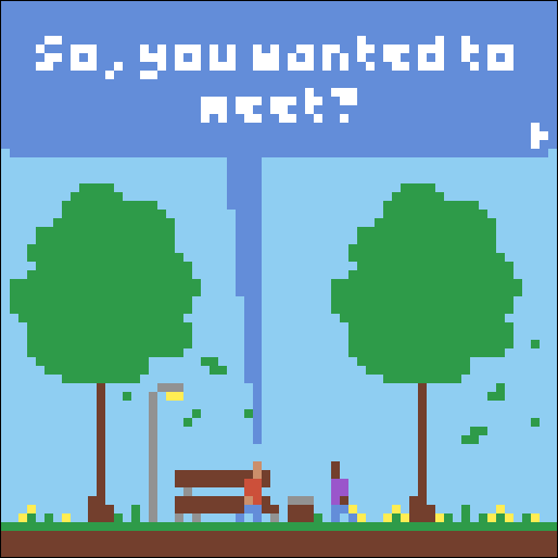 Lowrezjam mockup for a 2d point-and-click style mystery game.