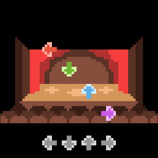 Lowrezjam mockup for a ddr-style rhythm game.