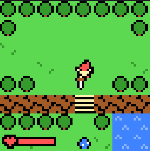 Lowrezjam 2025 mockup for a zelda-style rpg.