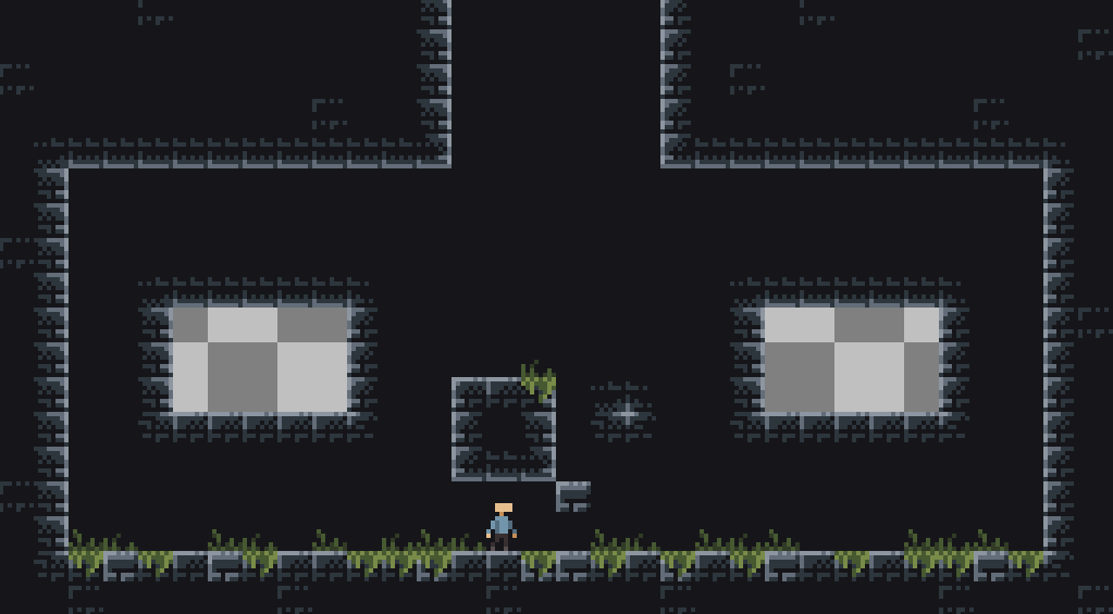 Initial mockup for a 2d discovery game I was going to make. The art style was simplified because it would've been difficult to make many assets in this style.